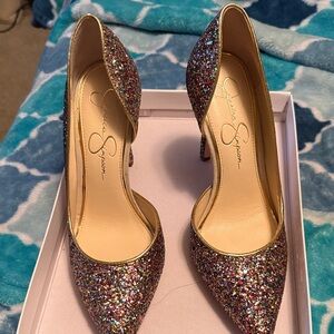 Jessica Simpson Multicolor Glitter Heels